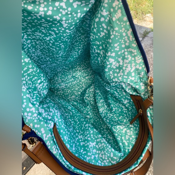 Stella & Dot Navy and Brown Travel Bag - Picture 3 of 3